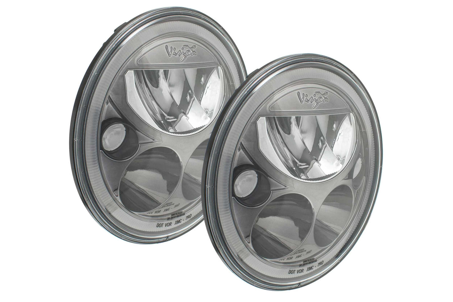 Vision X LED Headlights: Jeep Wrangler JK (07-16) (Set / 7in Round / Black / White Halo)