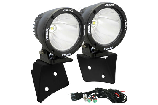 Vision X A-Pillar LED Lighting System: Jeep JK (07-17) (2x 4.5in Cannon Pods)